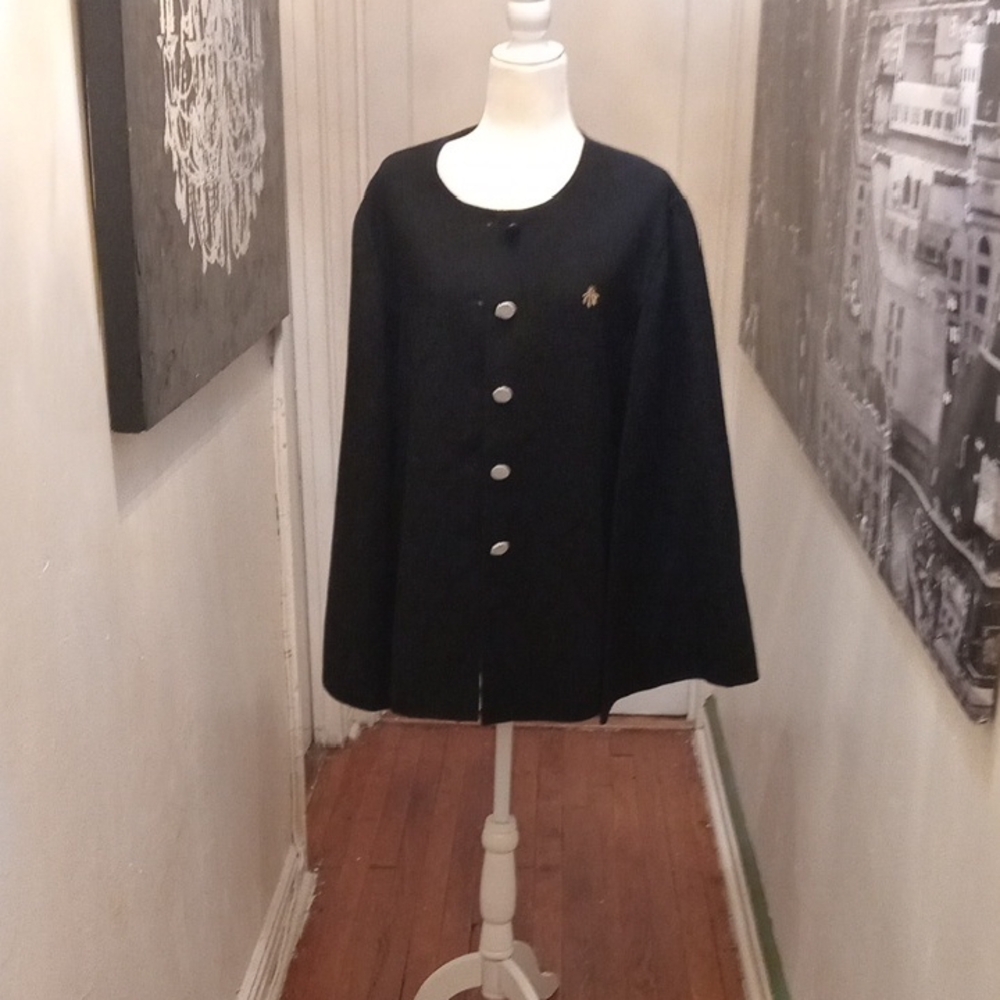 GUERLAIN Black Buttoned Cape